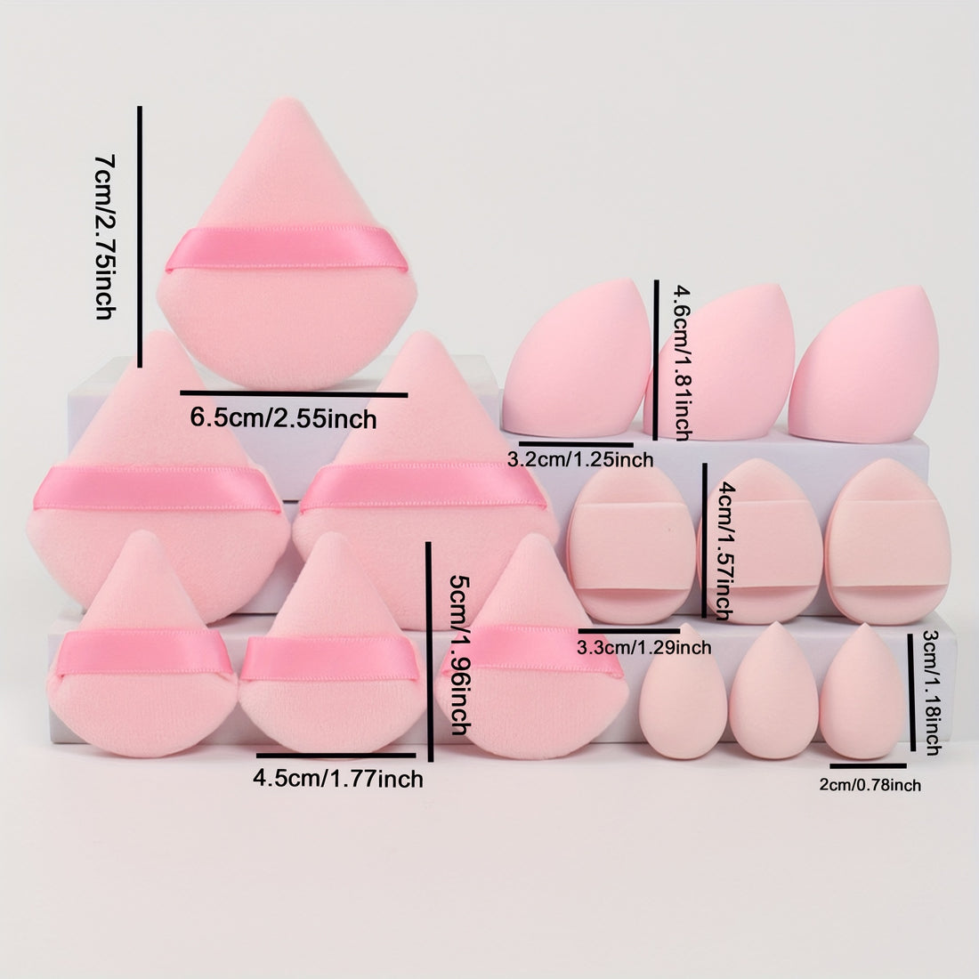 Set de 15 Éponges de Maquillage Multifonctionnelles avec Houppettes à Poudre